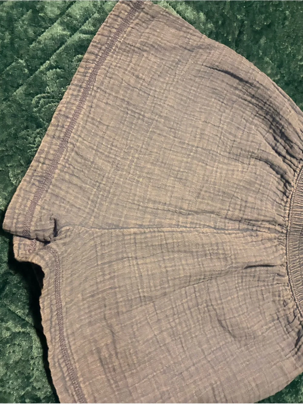 aerie Blue Textured High-Waist Casual Shorts